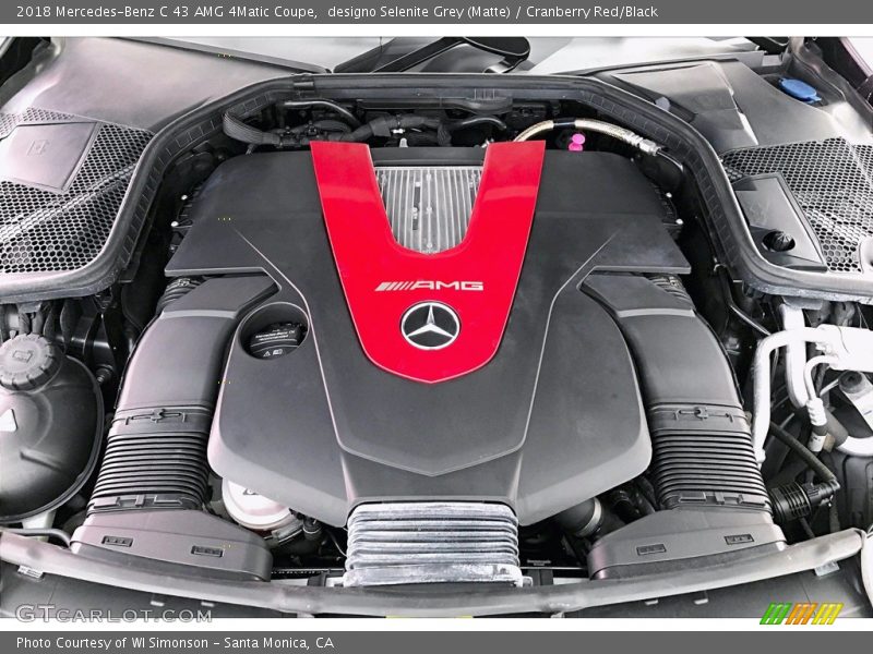 designo Selenite Grey (Matte) / Cranberry Red/Black 2018 Mercedes-Benz C 43 AMG 4Matic Coupe
