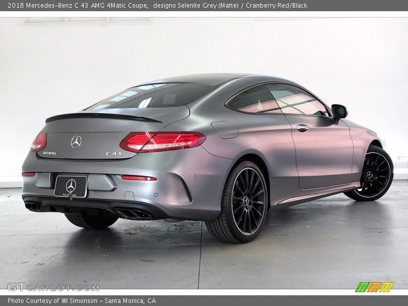 designo Selenite Grey (Matte) / Cranberry Red/Black 2018 Mercedes-Benz C 43 AMG 4Matic Coupe