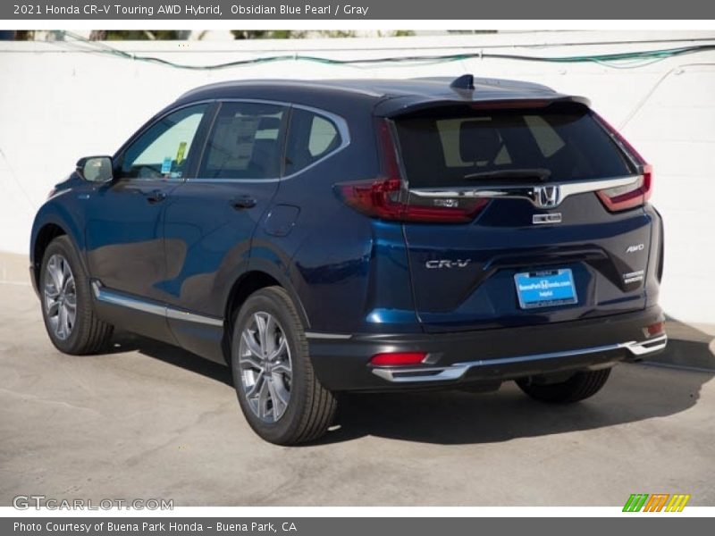 Obsidian Blue Pearl / Gray 2021 Honda CR-V Touring AWD Hybrid