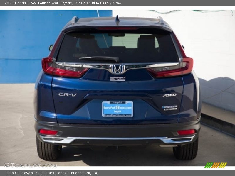 Obsidian Blue Pearl / Gray 2021 Honda CR-V Touring AWD Hybrid