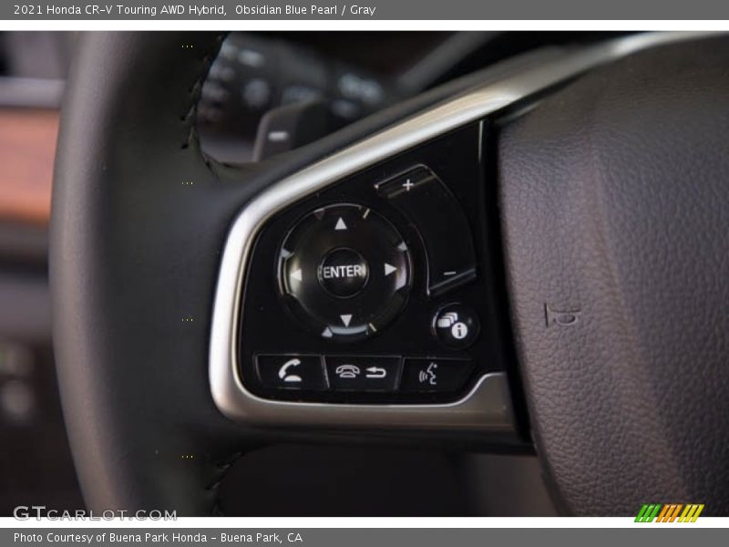 Obsidian Blue Pearl / Gray 2021 Honda CR-V Touring AWD Hybrid