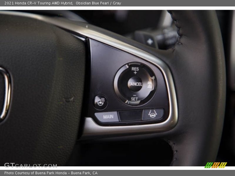 Obsidian Blue Pearl / Gray 2021 Honda CR-V Touring AWD Hybrid