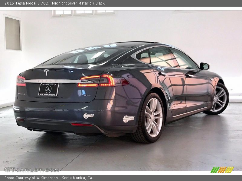 Midnight Silver Metallic / Black 2015 Tesla Model S 70D
