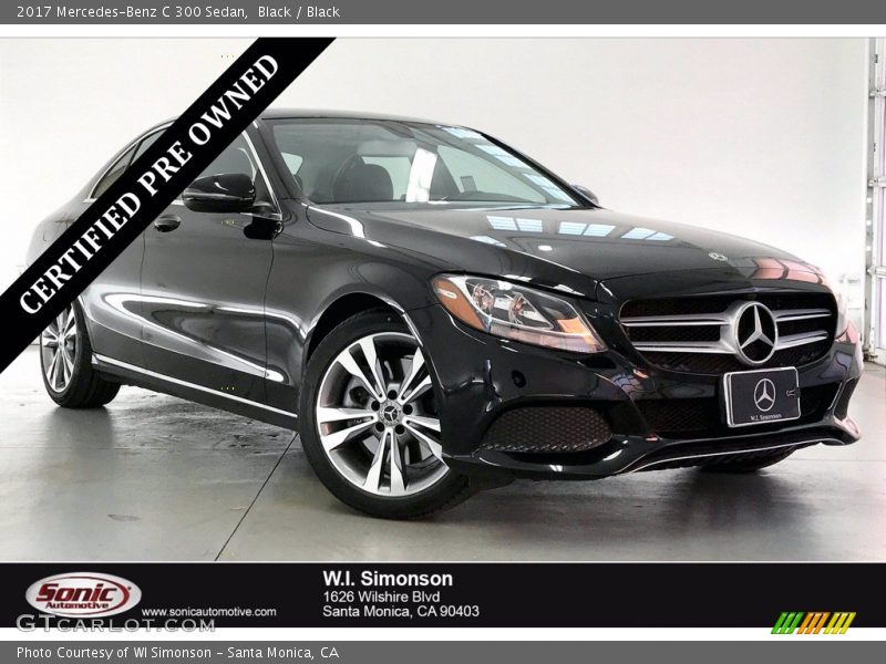 Black / Black 2017 Mercedes-Benz C 300 Sedan