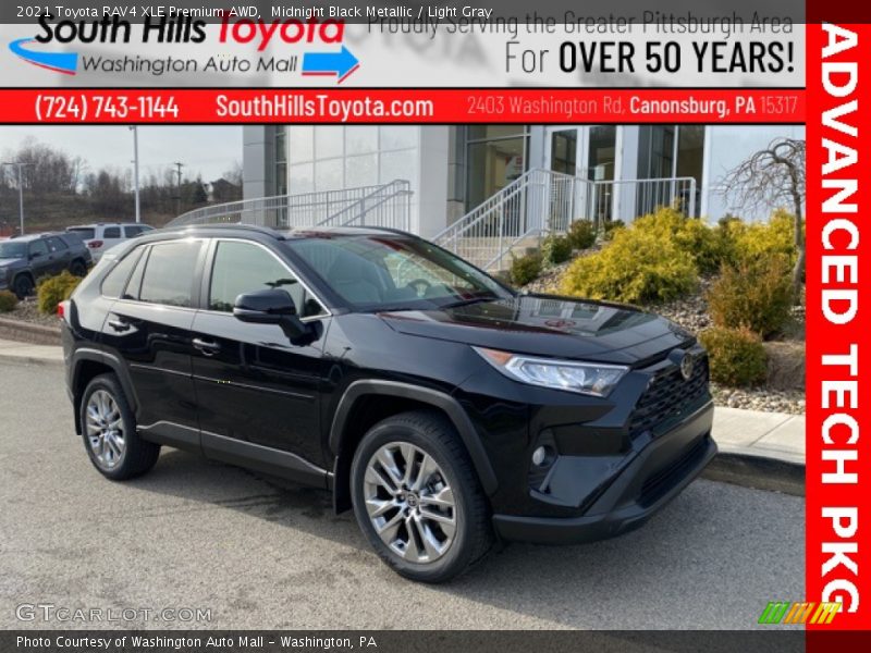 Midnight Black Metallic / Light Gray 2021 Toyota RAV4 XLE Premium AWD