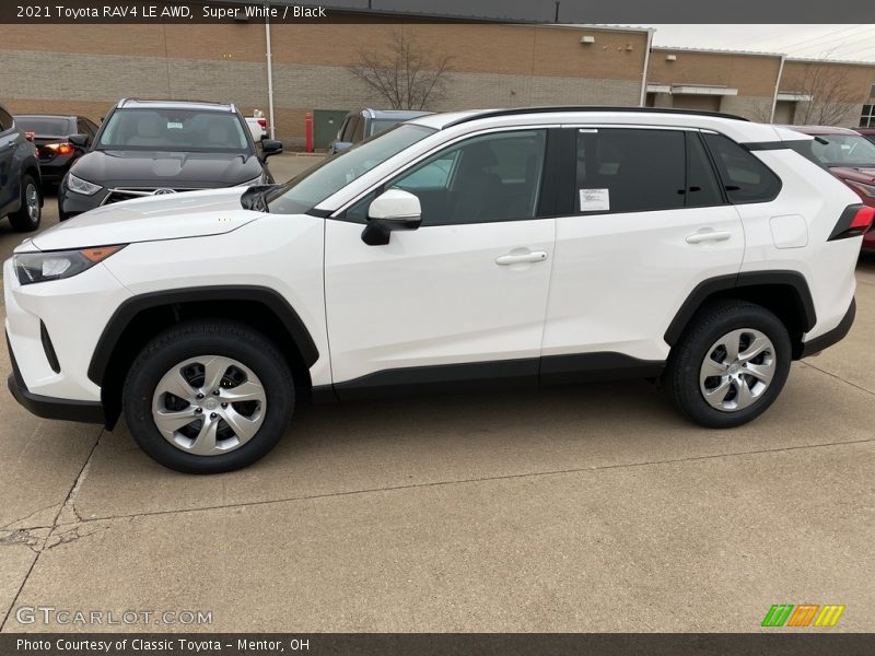 Super White / Black 2021 Toyota RAV4 LE AWD