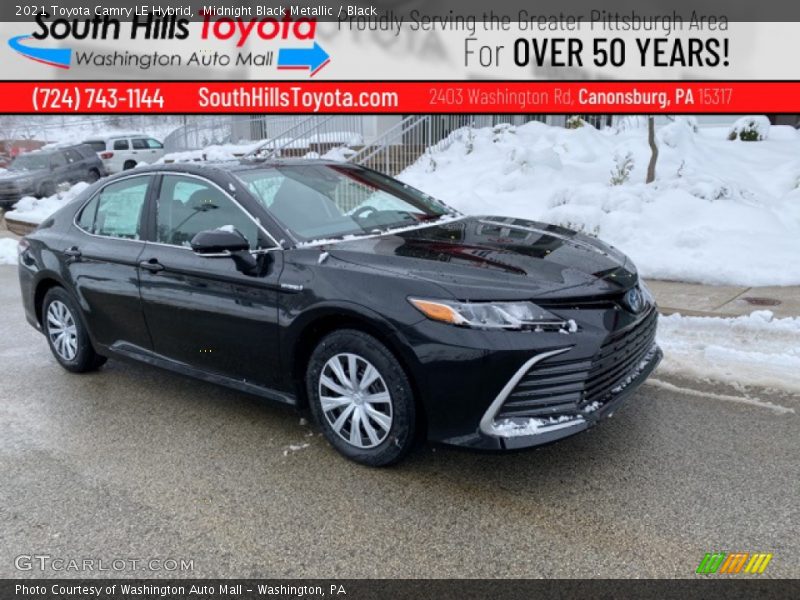 Midnight Black Metallic / Black 2021 Toyota Camry LE Hybrid