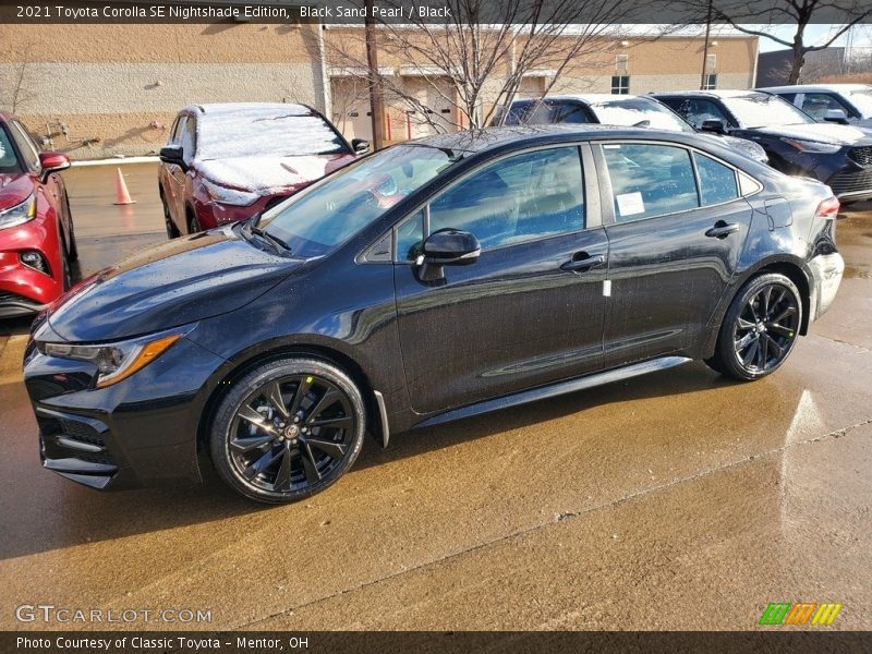 Black Sand Pearl / Black 2021 Toyota Corolla SE Nightshade Edition