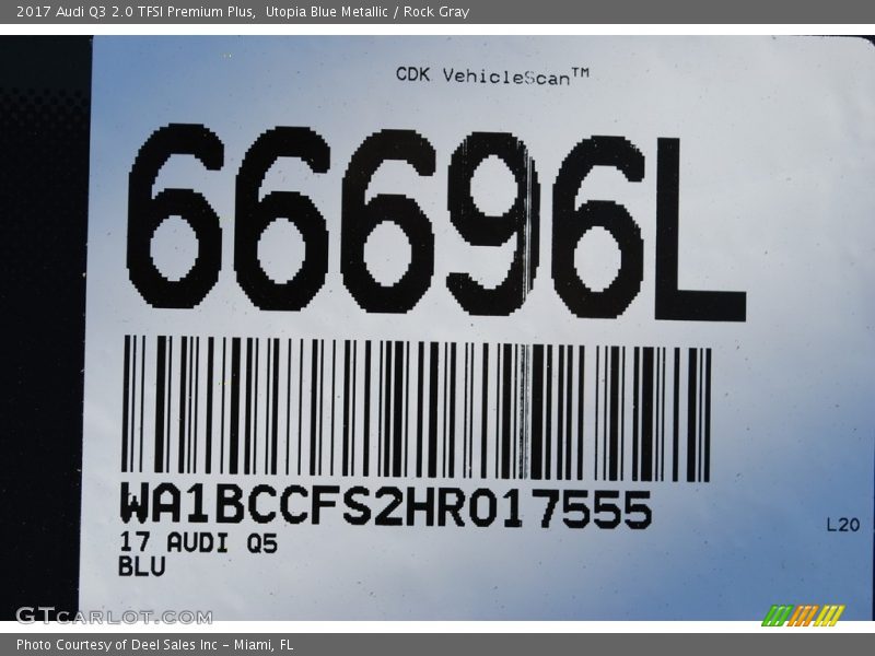 Utopia Blue Metallic / Rock Gray 2017 Audi Q3 2.0 TFSI Premium Plus