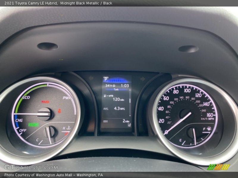 Midnight Black Metallic / Black 2021 Toyota Camry LE Hybrid