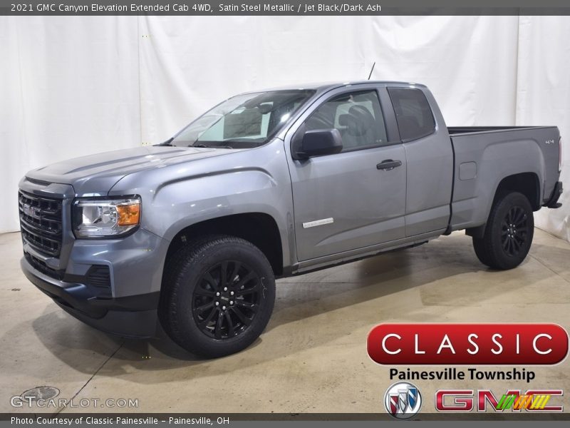 Satin Steel Metallic / Jet Black/Dark Ash 2021 GMC Canyon Elevation Extended Cab 4WD