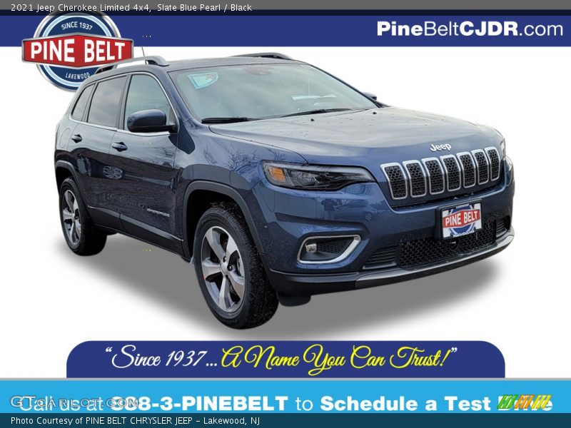 Slate Blue Pearl / Black 2021 Jeep Cherokee Limited 4x4