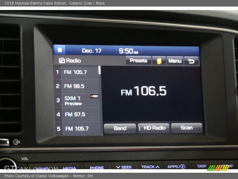 Galactic Gray / Black 2018 Hyundai Elantra Value Edition