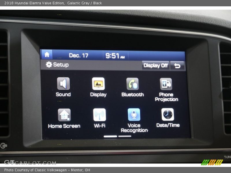 Galactic Gray / Black 2018 Hyundai Elantra Value Edition