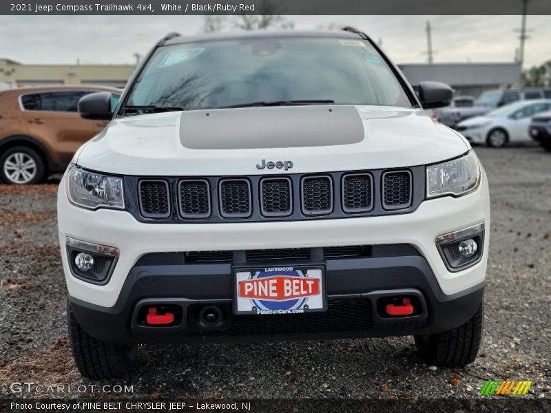 White / Black/Ruby Red 2021 Jeep Compass Trailhawk 4x4