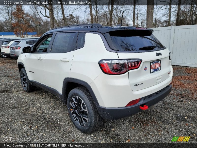 White / Black/Ruby Red 2021 Jeep Compass Trailhawk 4x4