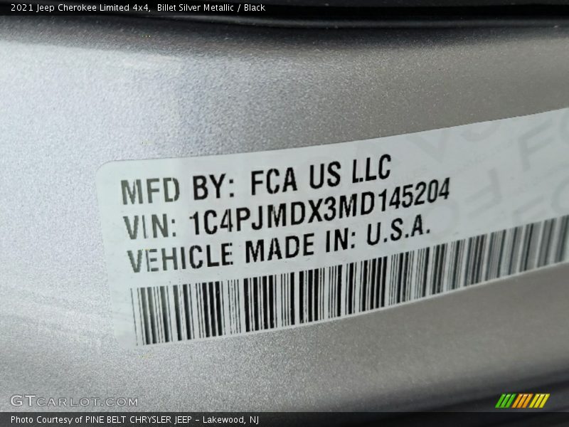Billet Silver Metallic / Black 2021 Jeep Cherokee Limited 4x4