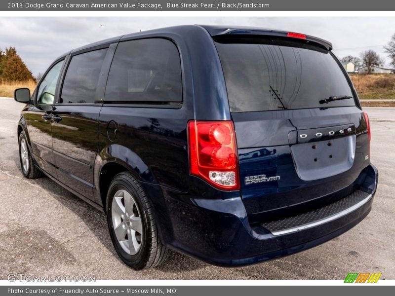 Blue Streak Pearl / Black/Sandstorm 2013 Dodge Grand Caravan American Value Package