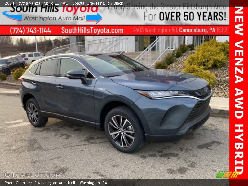 Coastal Gray Metallic / Black 2021 Toyota Venza Hybrid LE AWD