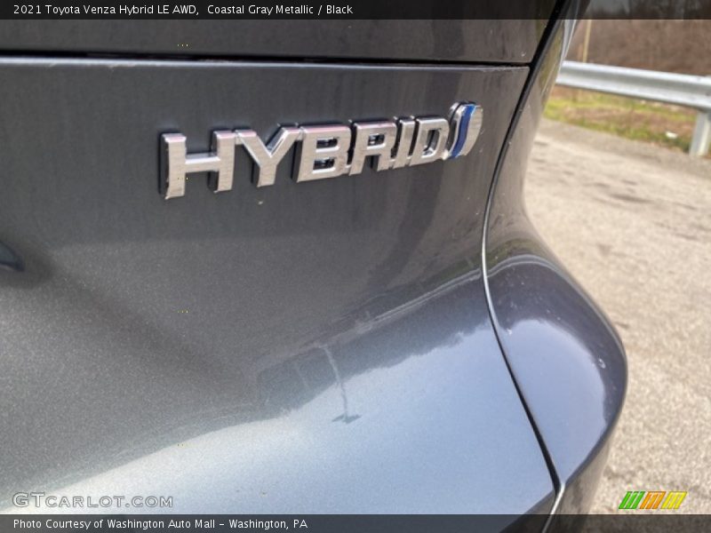 Coastal Gray Metallic / Black 2021 Toyota Venza Hybrid LE AWD