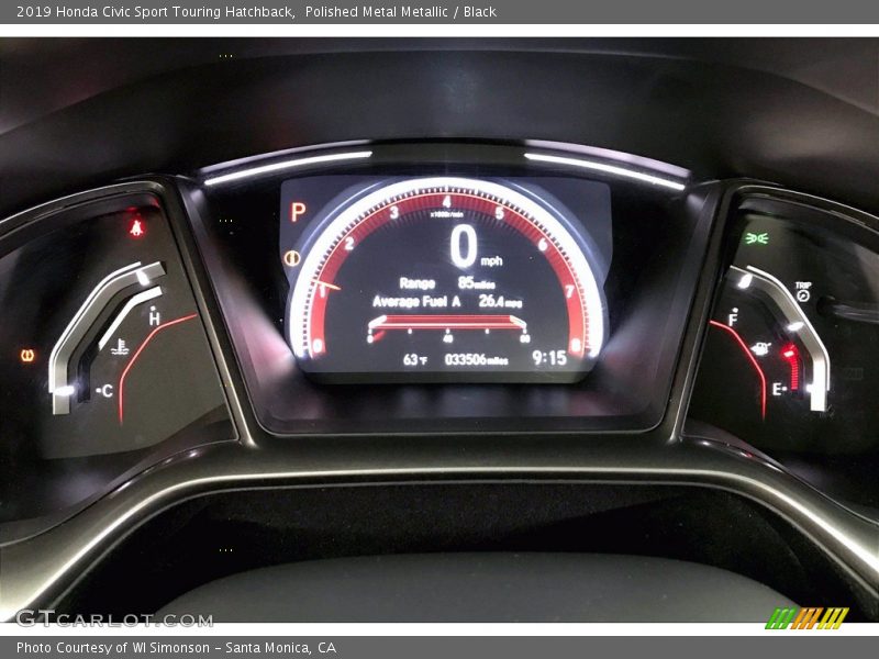 Polished Metal Metallic / Black 2019 Honda Civic Sport Touring Hatchback