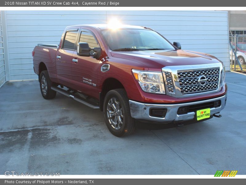 Cayenne Red / Beige 2018 Nissan TITAN XD SV Crew Cab 4x4