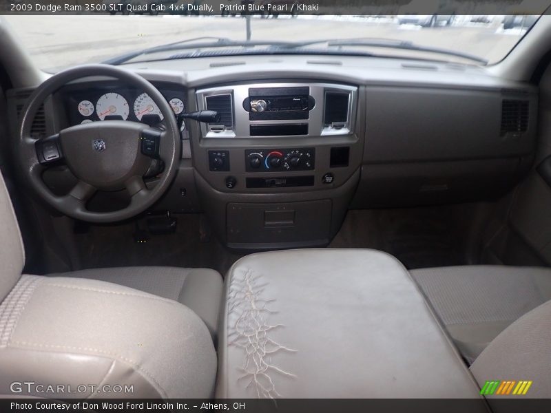 Patriot Blue Pearl / Khaki 2009 Dodge Ram 3500 SLT Quad Cab 4x4 Dually