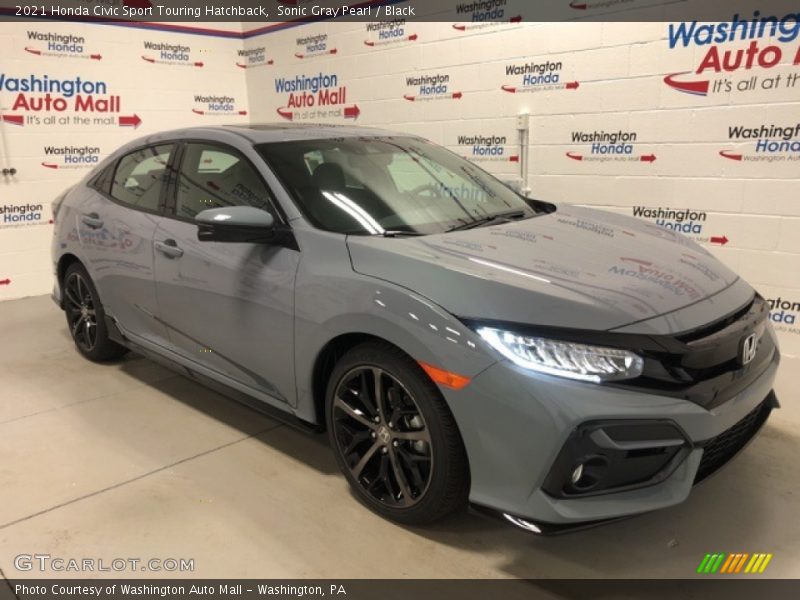 Sonic Gray Pearl / Black 2021 Honda Civic Sport Touring Hatchback