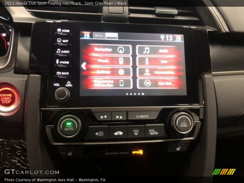 Sonic Gray Pearl / Black 2021 Honda Civic Sport Touring Hatchback