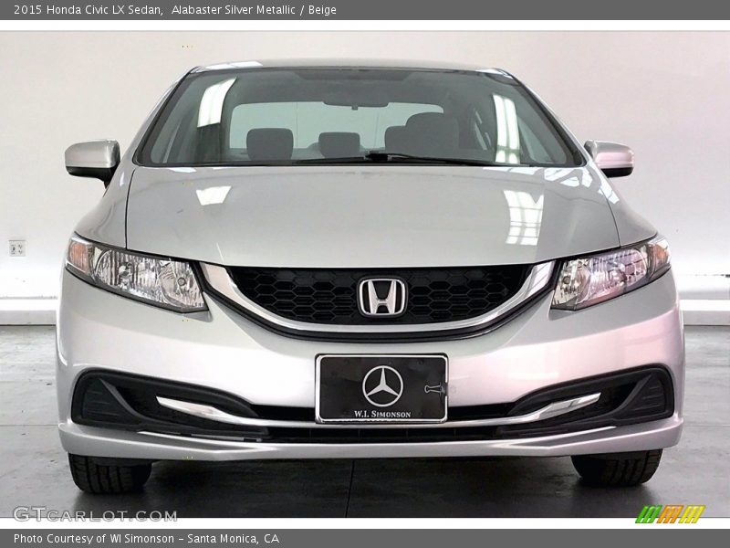 Alabaster Silver Metallic / Beige 2015 Honda Civic LX Sedan