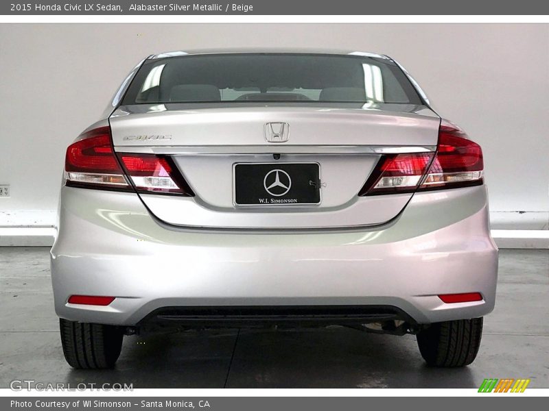 Alabaster Silver Metallic / Beige 2015 Honda Civic LX Sedan