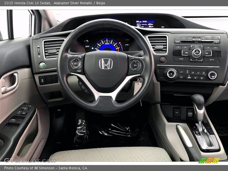 Alabaster Silver Metallic / Beige 2015 Honda Civic LX Sedan