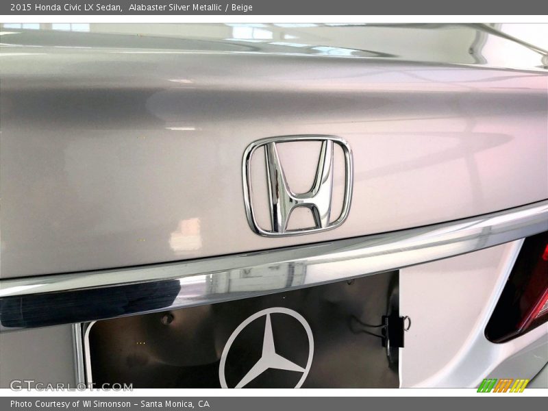 Alabaster Silver Metallic / Beige 2015 Honda Civic LX Sedan
