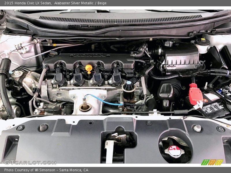 Alabaster Silver Metallic / Beige 2015 Honda Civic LX Sedan