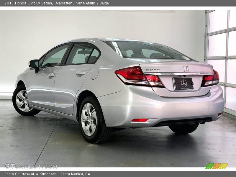 Alabaster Silver Metallic / Beige 2015 Honda Civic LX Sedan