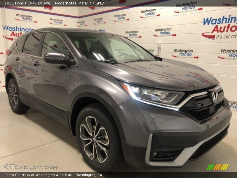 Modern Steel Metallic / Gray 2021 Honda CR-V EX AWD