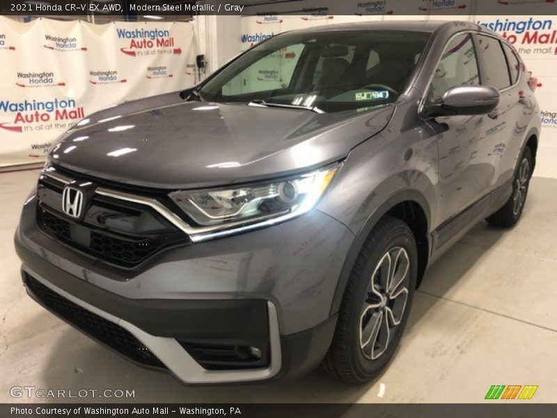 Modern Steel Metallic / Gray 2021 Honda CR-V EX AWD