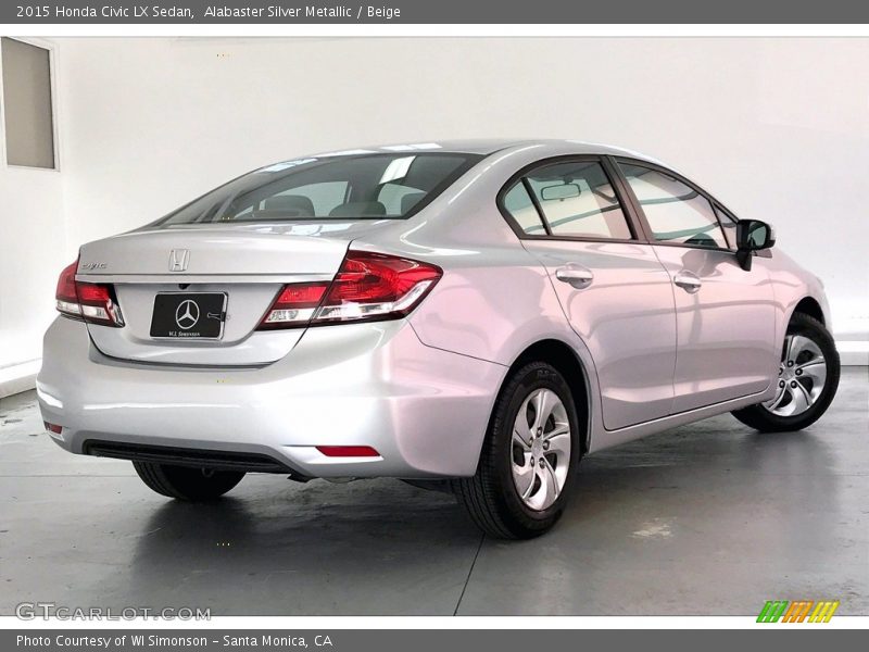 Alabaster Silver Metallic / Beige 2015 Honda Civic LX Sedan