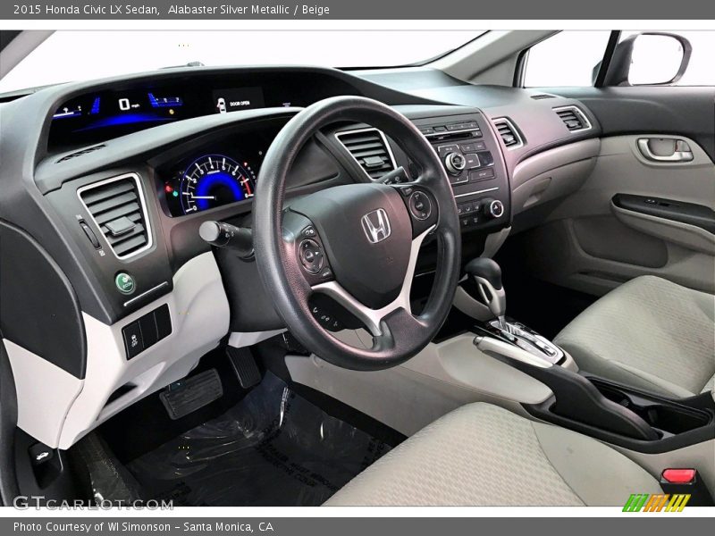 Alabaster Silver Metallic / Beige 2015 Honda Civic LX Sedan
