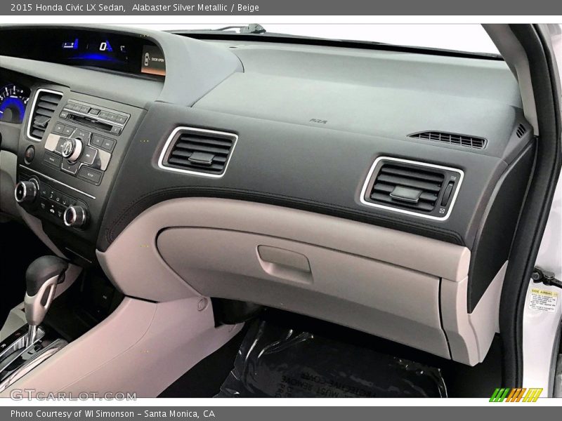 Alabaster Silver Metallic / Beige 2015 Honda Civic LX Sedan