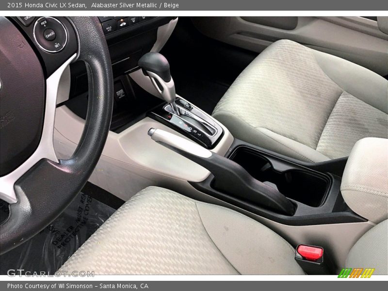 Alabaster Silver Metallic / Beige 2015 Honda Civic LX Sedan