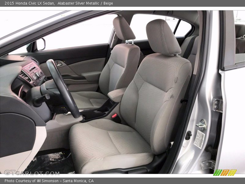 Alabaster Silver Metallic / Beige 2015 Honda Civic LX Sedan