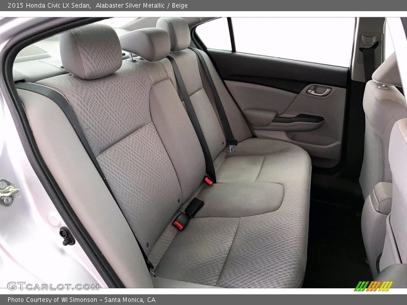 Alabaster Silver Metallic / Beige 2015 Honda Civic LX Sedan