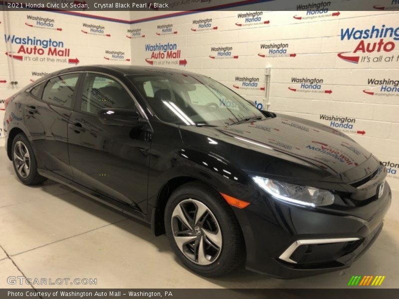 Crystal Black Pearl / Black 2021 Honda Civic LX Sedan