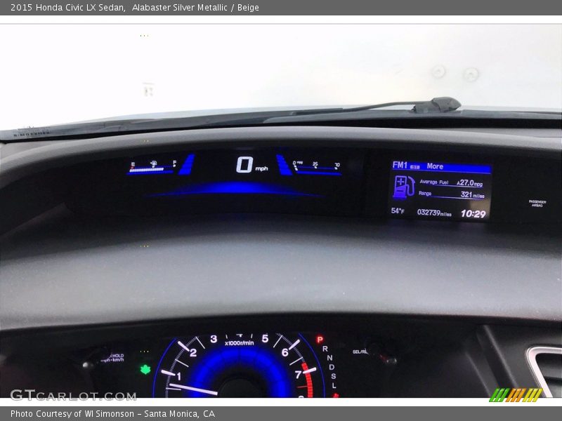 Alabaster Silver Metallic / Beige 2015 Honda Civic LX Sedan