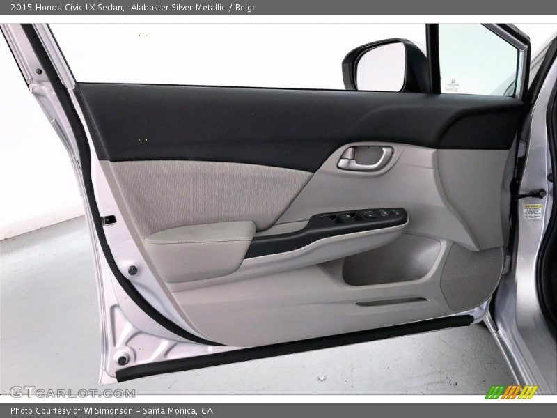 Alabaster Silver Metallic / Beige 2015 Honda Civic LX Sedan
