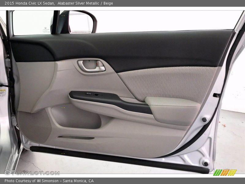 Alabaster Silver Metallic / Beige 2015 Honda Civic LX Sedan