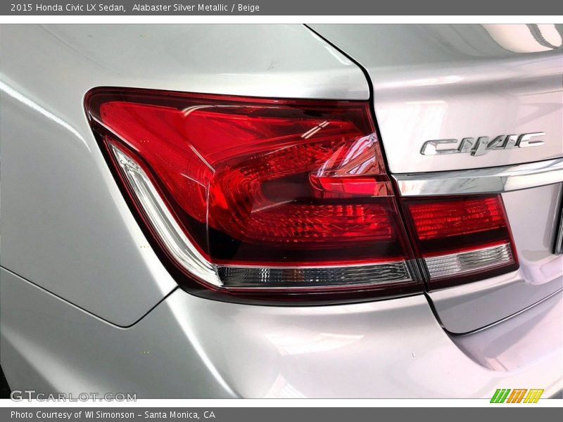 Alabaster Silver Metallic / Beige 2015 Honda Civic LX Sedan