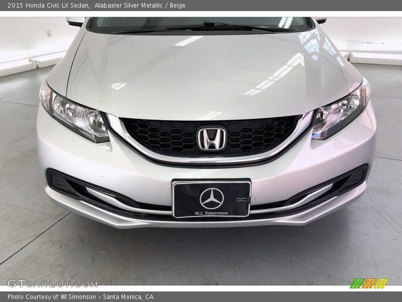 Alabaster Silver Metallic / Beige 2015 Honda Civic LX Sedan
