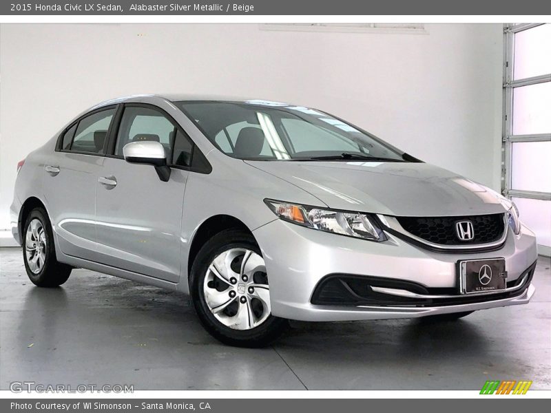 Alabaster Silver Metallic / Beige 2015 Honda Civic LX Sedan